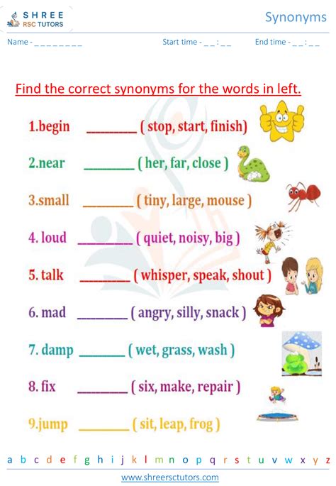 exerciser synonym|synonyms exercises for grade 2.